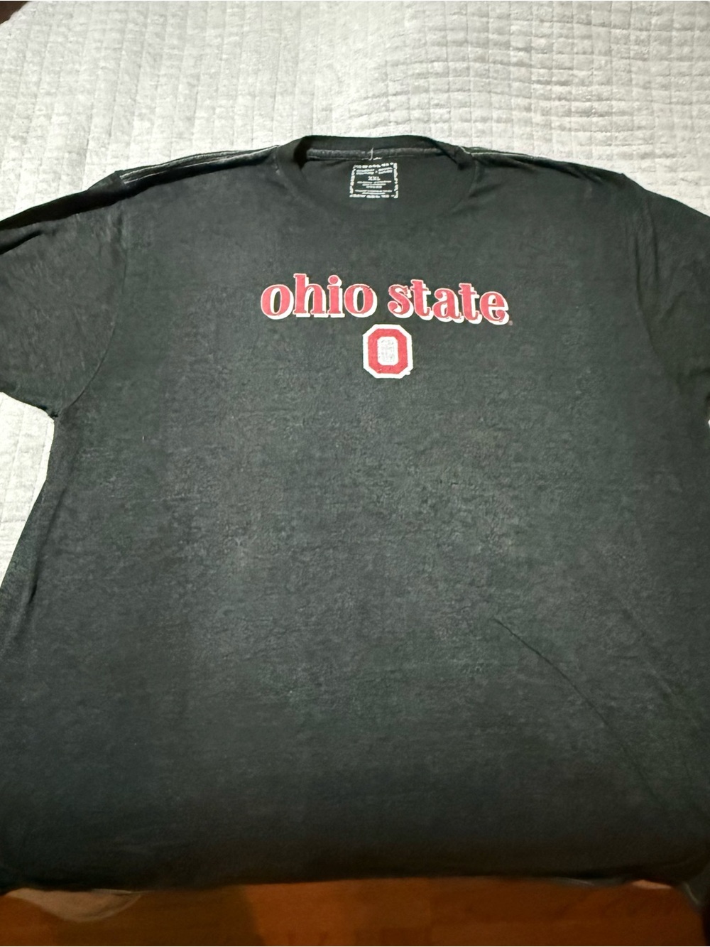 Ohio State Black Short Sleeve Tee with Red Logo